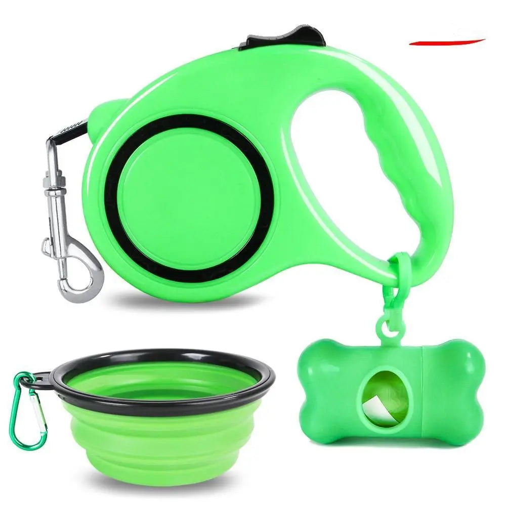 3 - In - 1 Dog Traction Rope And Folding Bowl Set - Gazebo Pet Hub