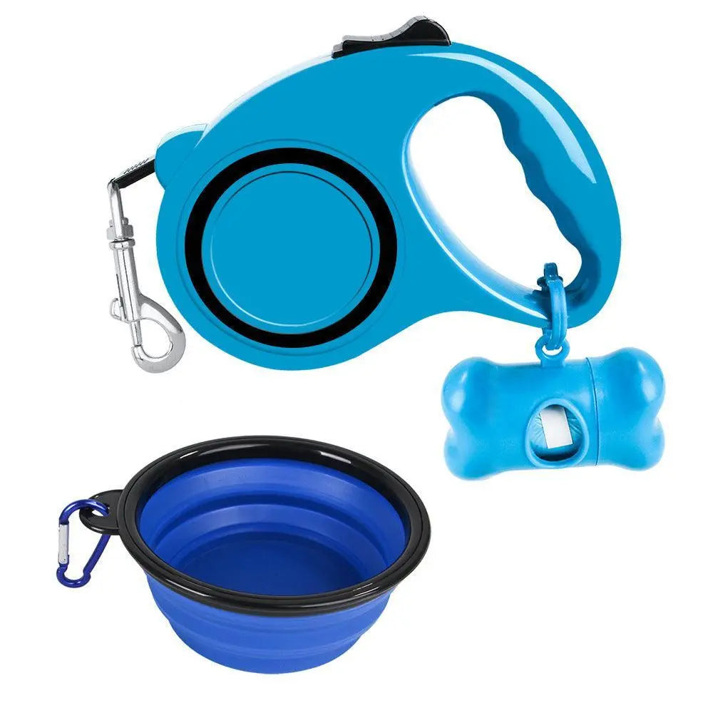 3 - In - 1 Dog Traction Rope And Folding Bowl Set - Gazebo Pet Hub