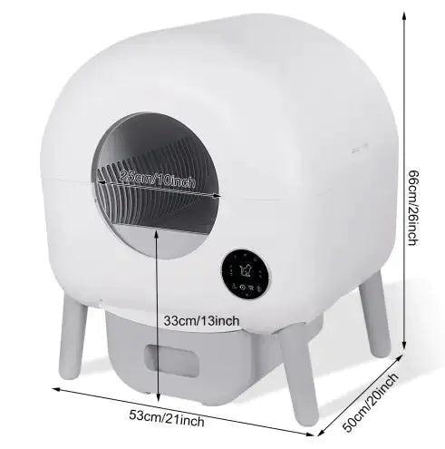 Self Cleaning Litter Box - 2.2lb-23lb Cat Can Use, 100L Automatic Cat Litter Box Self Cleaning, Extra Large For Multiple Cats, Anti-Pinch, All Clumping Litter Can Use, With Garbage Bags, App Control Gazebo Pet Hub
