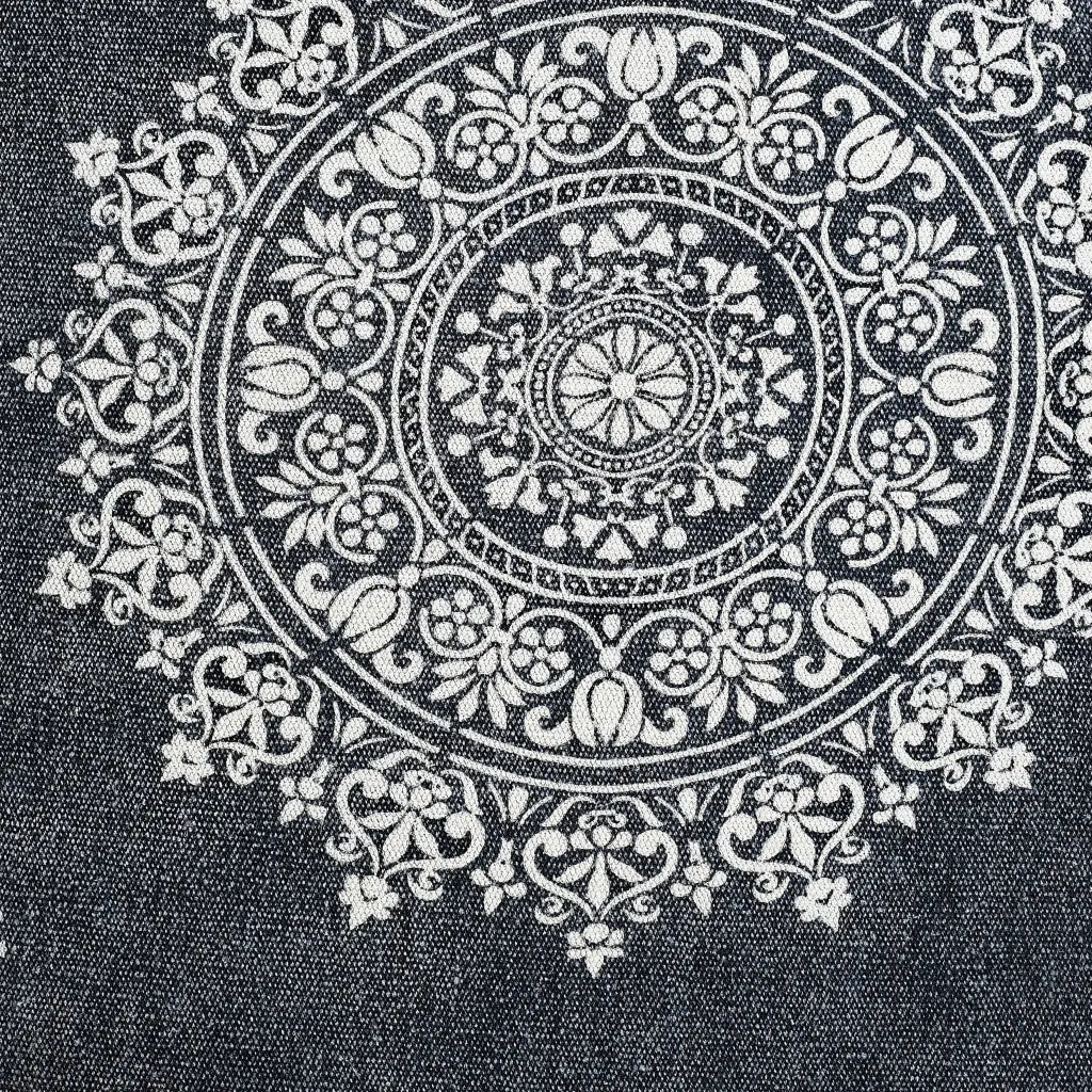 24" X 36" Stonewashed Blue Medallion Pillow Style Pet Bed With Removable Cover Homeroots