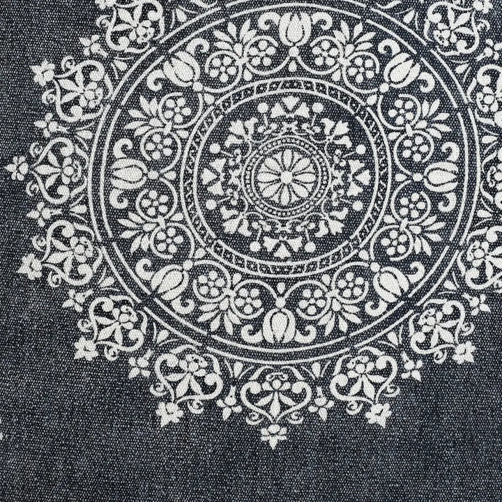 24" X 36" Stonewashed Blue Medallion Pillow Style Pet Bed With Removable Cover Homeroots