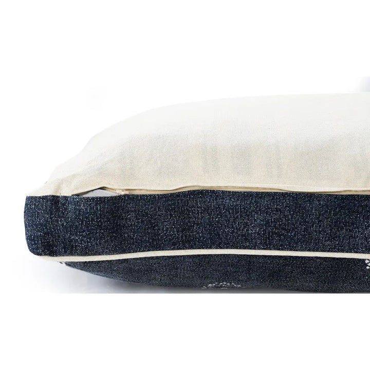 24" X 36" Stonewashed Blue Medallion Pillow Style Pet Bed With Removable Cover Homeroots