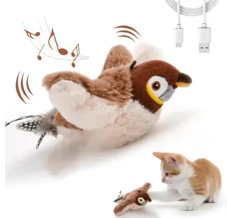 USB Rechargeable Interactive Flapping Bird Cat Toy - Gazebo Pet Hub