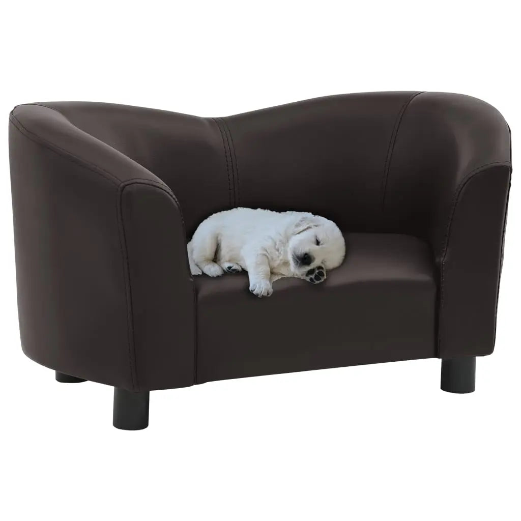 vidaXL Dog Sofa Dog Bed Foam Pet Puppy Couch with Washable Cover Faux Leather VidaXL