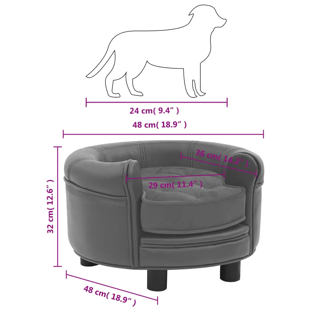 vidaXL Dog Sofa Puppy Couch Bed with Washable Cover Plush and Faux Leather VidaXL