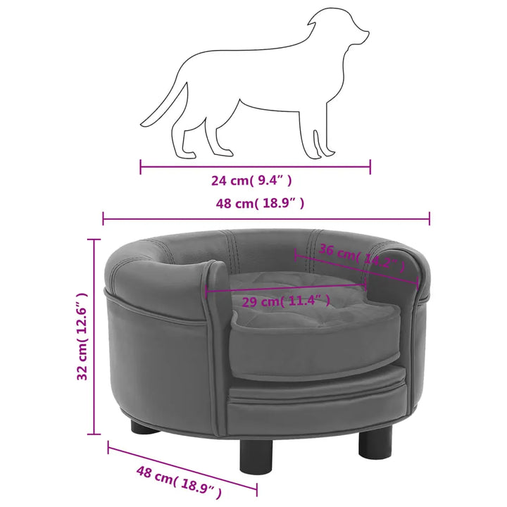 vidaXL Dog Sofa Puppy Couch Bed with Washable Cover Plush and Faux Leather VidaXL