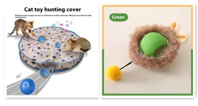 PurrPlay Self-Rolling Cat Toy Ball Gazebo Pet Hub
