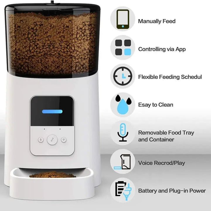 Automatic Cat Feeder WiFi Enable Smart Pet Dog Food Dispenser - Gazebo Pet Hub