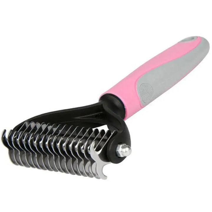 Grooming Brush For Pet Dog Cat Deshedding Tool Rake Comb Fur Remover Reduce 2 - Side Dematting Tool For Dogs Cats Pets Grooming Brush Double Sided Shedding And Dematting Undercoat Rake Hair Removal Comb - Gazebo Pet Hub