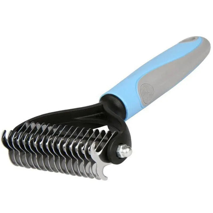 Grooming Brush For Pet Dog Cat Deshedding Tool Rake Comb Fur Remover Reduce 2 - Side Dematting Tool For Dogs Cats Pets Grooming Brush Double Sided Shedding And Dematting Undercoat Rake Hair Removal Comb - Gazebo Pet Hub