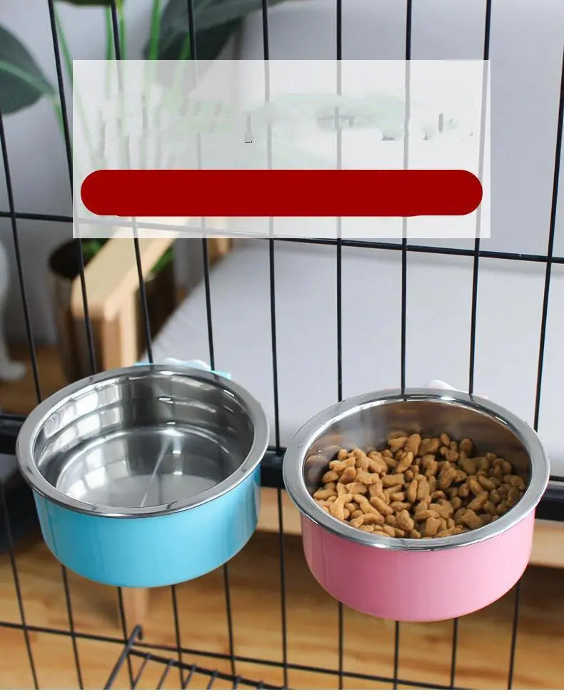 Hanging Stainless Steel Pet Bowl - The Perfect Solution For Mess - Free Feeding - Gazebo Pet Hub