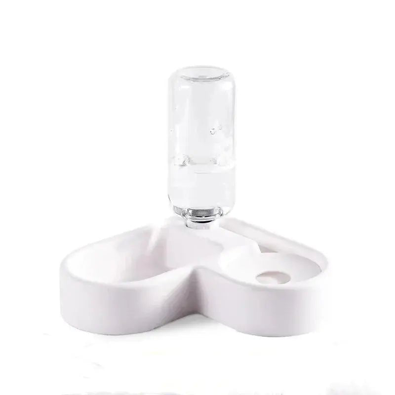 Heart-Shaped Automatic Double Pet Bowl Set - Gazebo Pet Hub