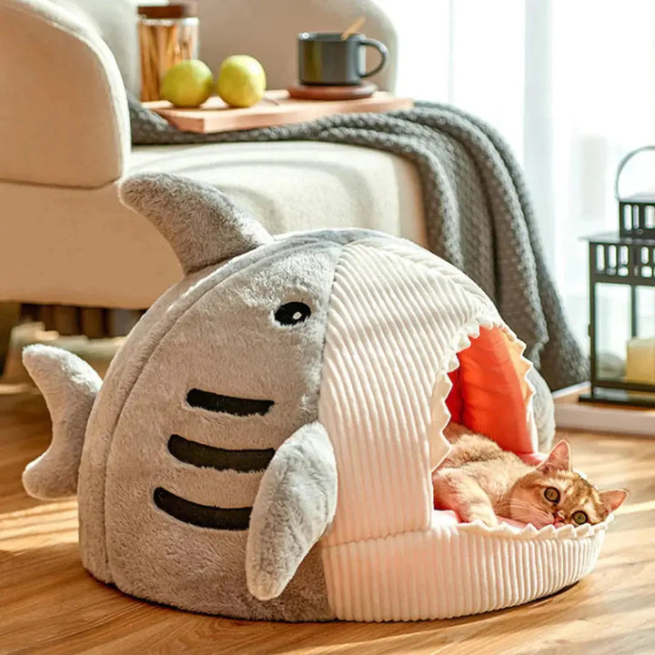 Luxury Plush Shark Pet Bed - Gazebo Pet Hub