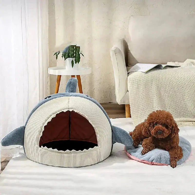 Luxury Plush Shark Pet Bed - Gazebo Pet Hub