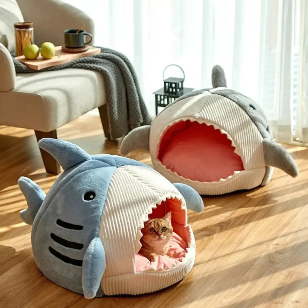 Luxury Plush Shark Pet Bed - Gazebo Pet Hub