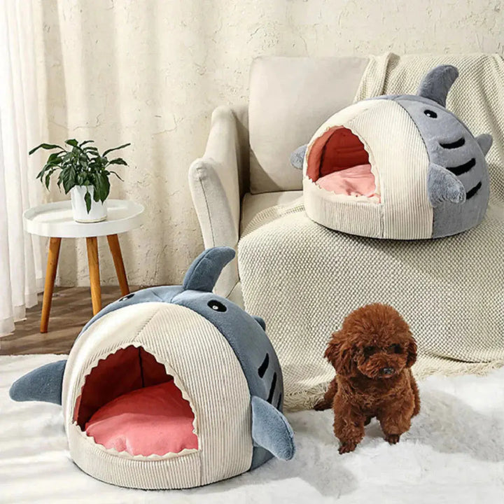 Luxury Plush Shark Pet Bed - Gazebo Pet Hub