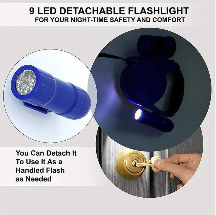 Nightwalk 4.5M Led Light And Waste Bag Dispenser Retractable Dog Leash - Gazebo Pet Hub