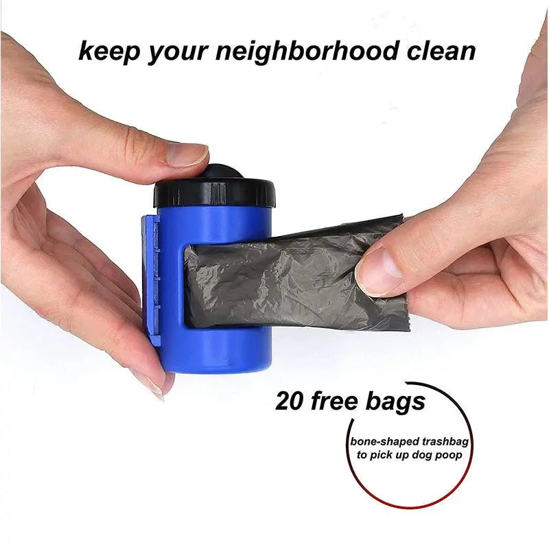 Nightwalk 4.5M Led Light And Waste Bag Dispenser Retractable Dog Leash - Gazebo Pet Hub