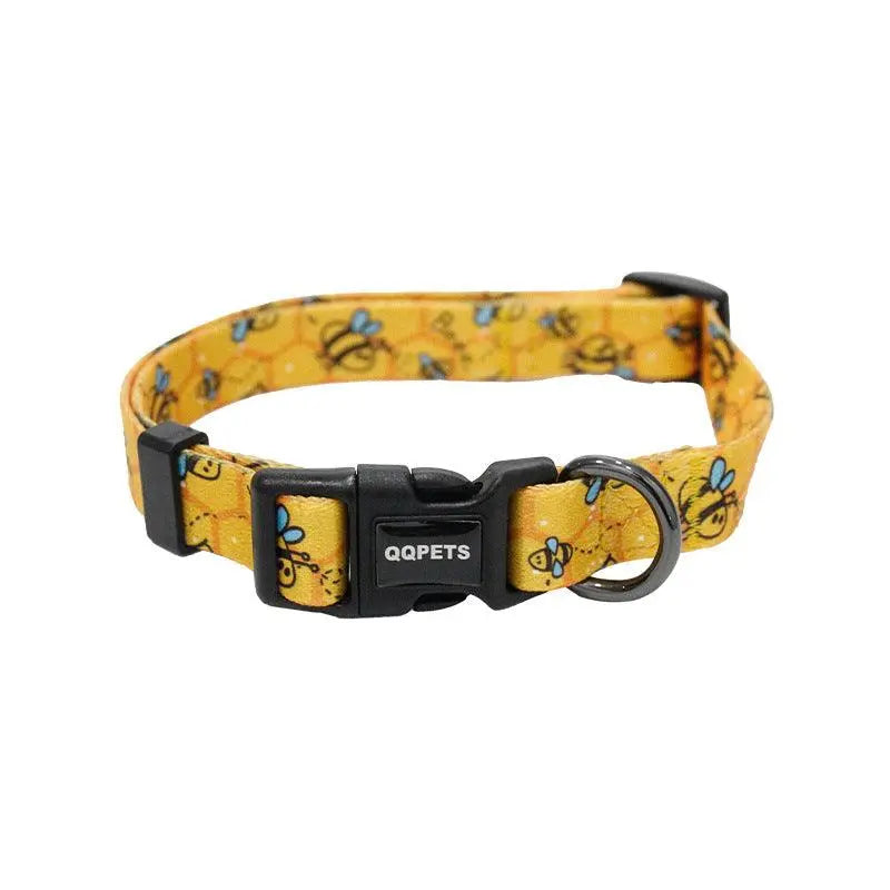 Pet Pals Geometric Bee Pattern Dog Collars - Stylish And Durable Pet Accessories For Small And Medium Dogs - Gazebo Pet Hub