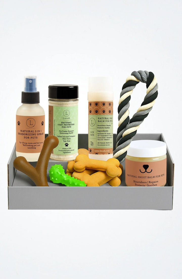 Pet Pampering Gift Box - All - Natural Pet Wellness Kit – Soothing Balms & Herbal Coat Powder - Gazebo Pet Hub