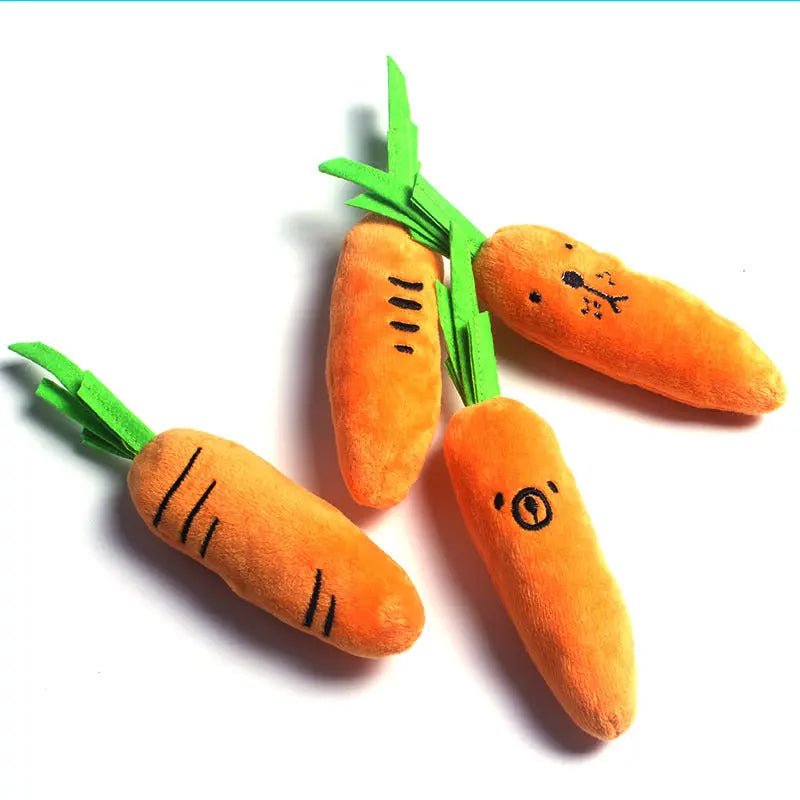 Pet Plush Chew Carrot Toy for Dental Health - Gazebo Pet Hub