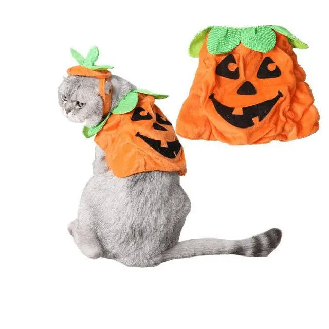 Pet Pumpkin Leaf Costume - Creative Halloween Cat Cosplay Clothing - Gazebo Pet Hub