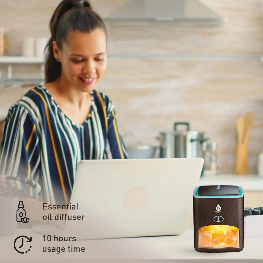 Pursonic Himalayan Salt Lamp & Aromatherapy Diffuser Wellness Set - Gazebo Pet Hub