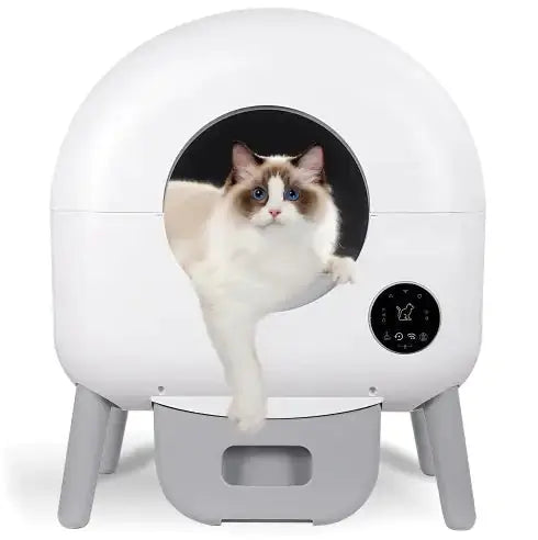 Self Cleaning Litter Box - 2.2lb-23lb Cat Can Use, 100L Automatic Cat Litter Box Self Cleaning, Extra Large For Multiple Cats, Anti-Pinch, All Clumping Litter Can Use, With Garbage Bags, App Control Gazebo Pet Hub