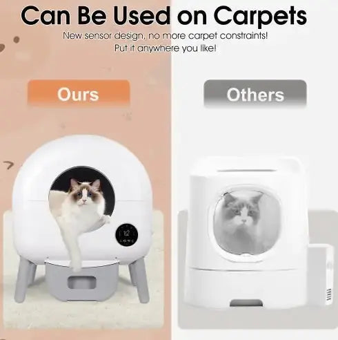 Self Cleaning Litter Box - 2.2lb-23lb Cat Can Use, 100L Automatic Cat Litter Box Self Cleaning, Extra Large For Multiple Cats, Anti-Pinch, All Clumping Litter Can Use, With Garbage Bags, App Control Gazebo Pet Hub