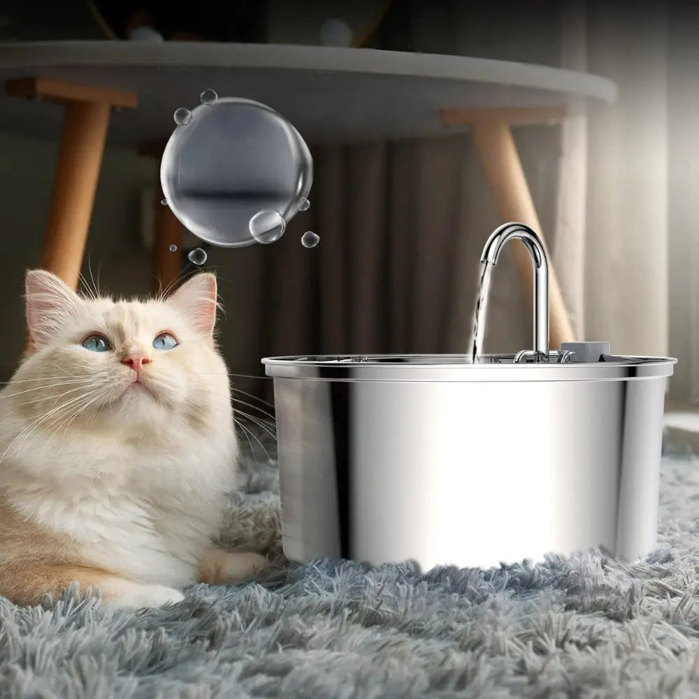 Stainless Steel Pet Water Feeder Cat Dog Automatic Filter Fountain - Gazebo Pet Hub