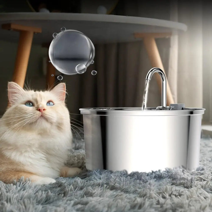 Stainless Steel Pet Water Feeder Cat Dog Automatic Filter Fountain - Gazebo Pet Hub