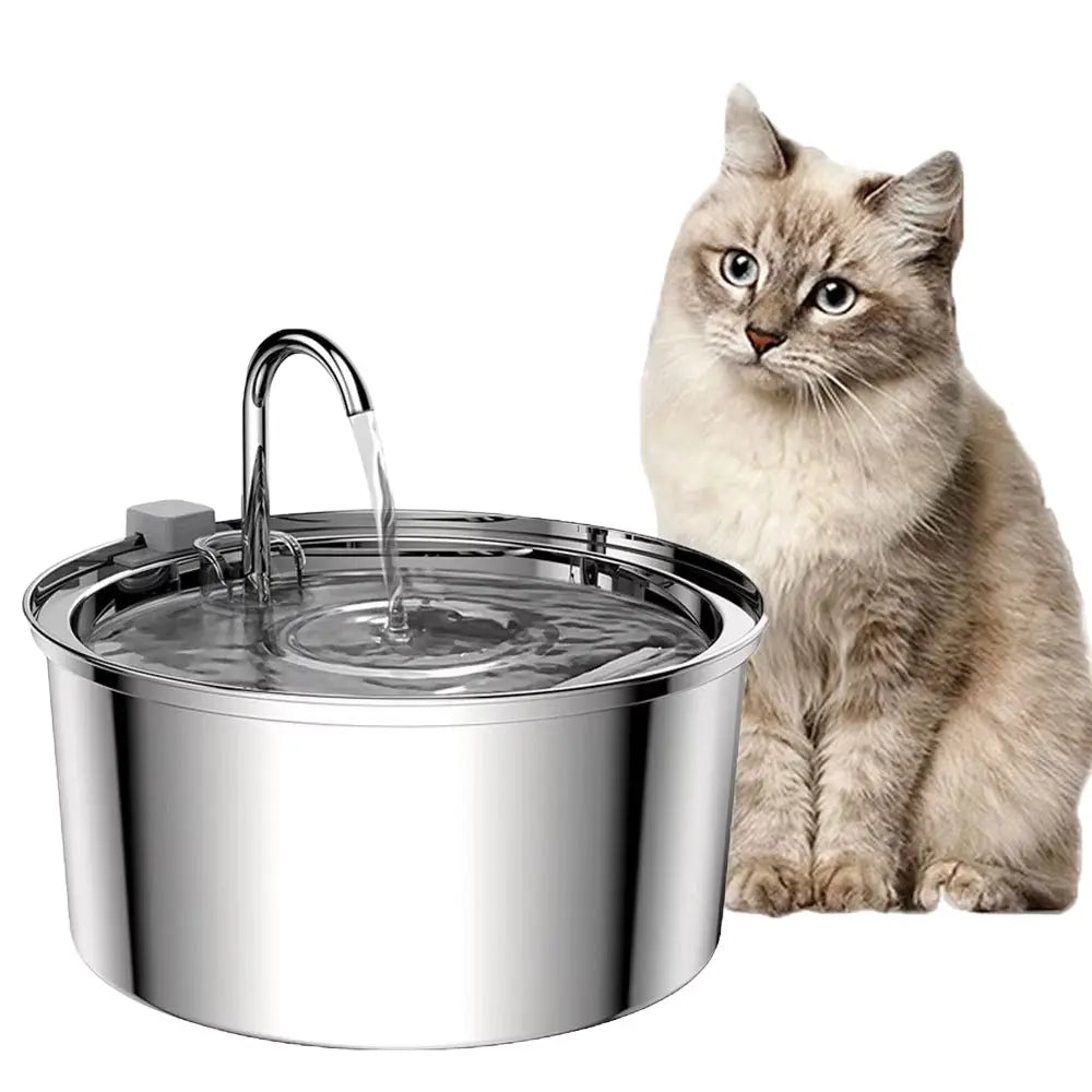 Stainless Steel Pet Water Feeder Cat Dog Automatic Filter Fountain - Gazebo Pet Hub