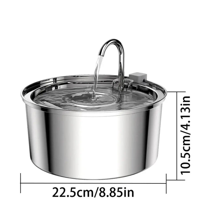 Stainless Steel Pet Water Feeder Cat Dog Automatic Filter Fountain - Gazebo Pet Hub