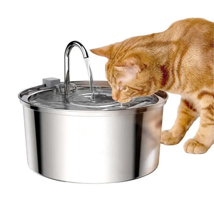 Stainless Steel Pet Water Feeder Cat Dog Automatic Filter Fountain - Gazebo Pet Hub