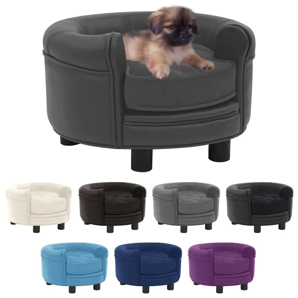 vidaXL Dog Sofa Puppy Couch Bed with Washable Cover Plush and Faux Leather VidaXL