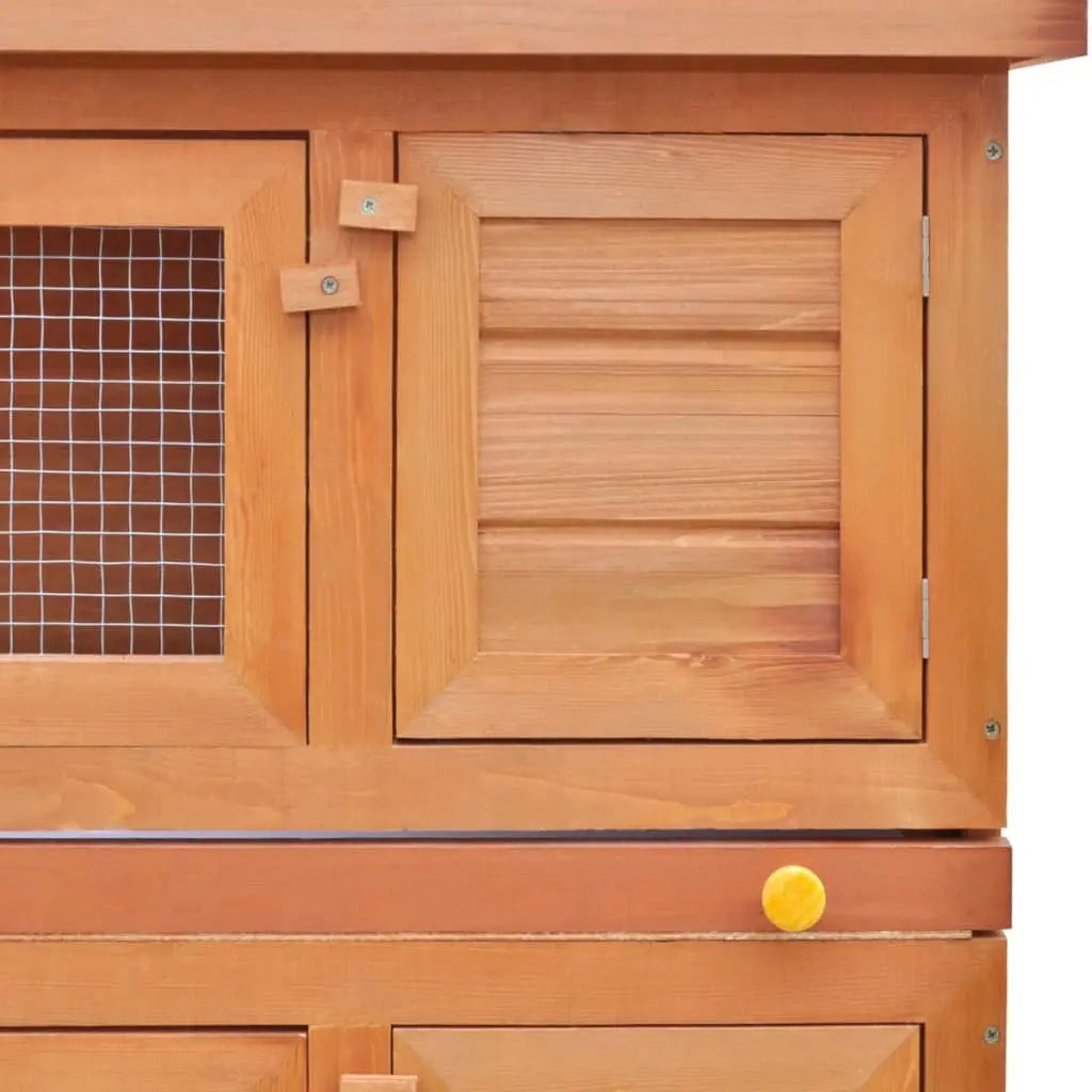 vidaXL Rabbit Hutch Bunny Cage Pet House for Small Animals Solid Pine Wood - Gazebo Pet Hub